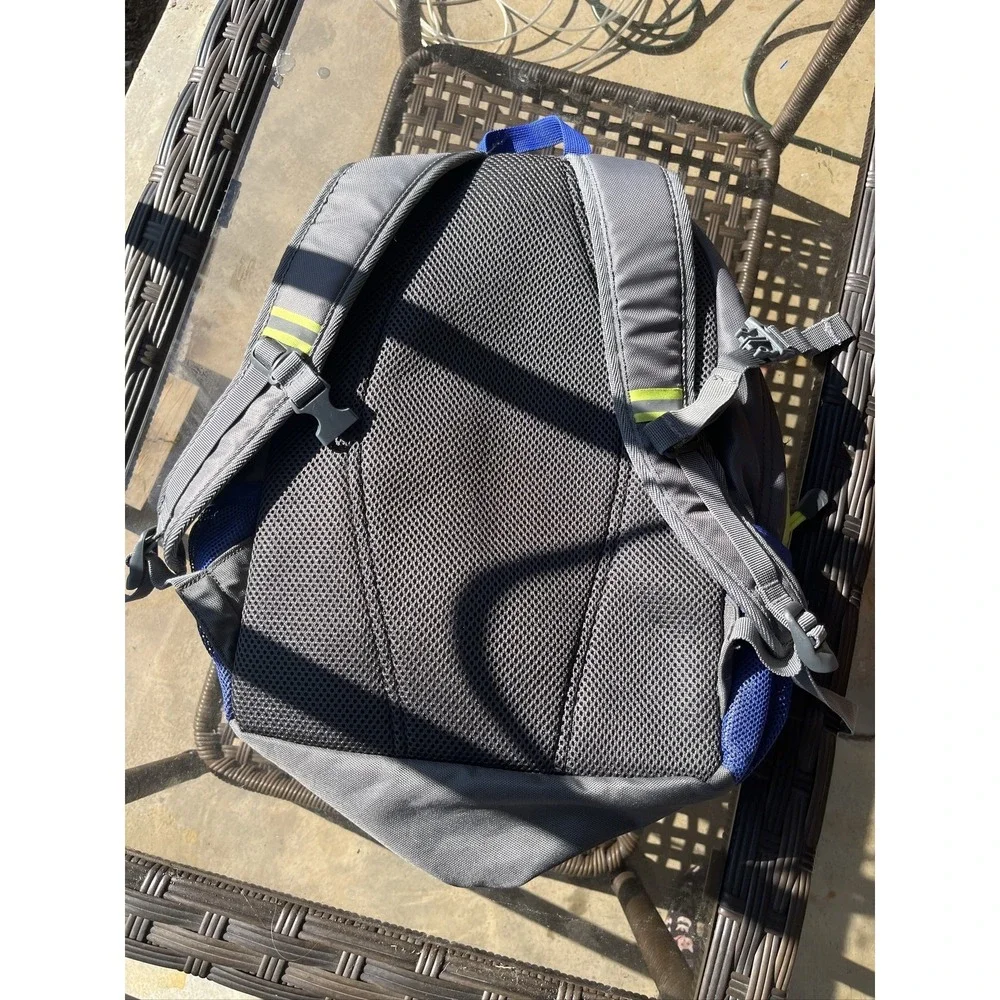 Coleman Kids Blue Grey Backpack Paw Print Padded Mesh Straps Daypack School Bag
